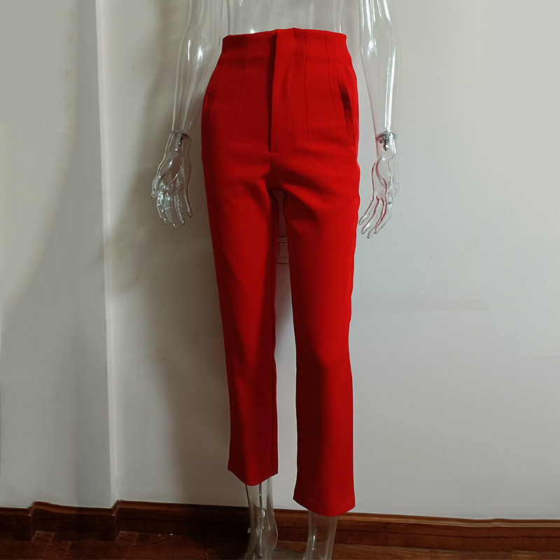 Pleated Slim-Leg High-Waist Pant - Image 6