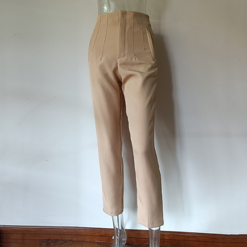 Pleated Slim-Leg High-Waist Pant - Image 4