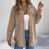 women’s corduroy shirt jacket long sleeve button-down
